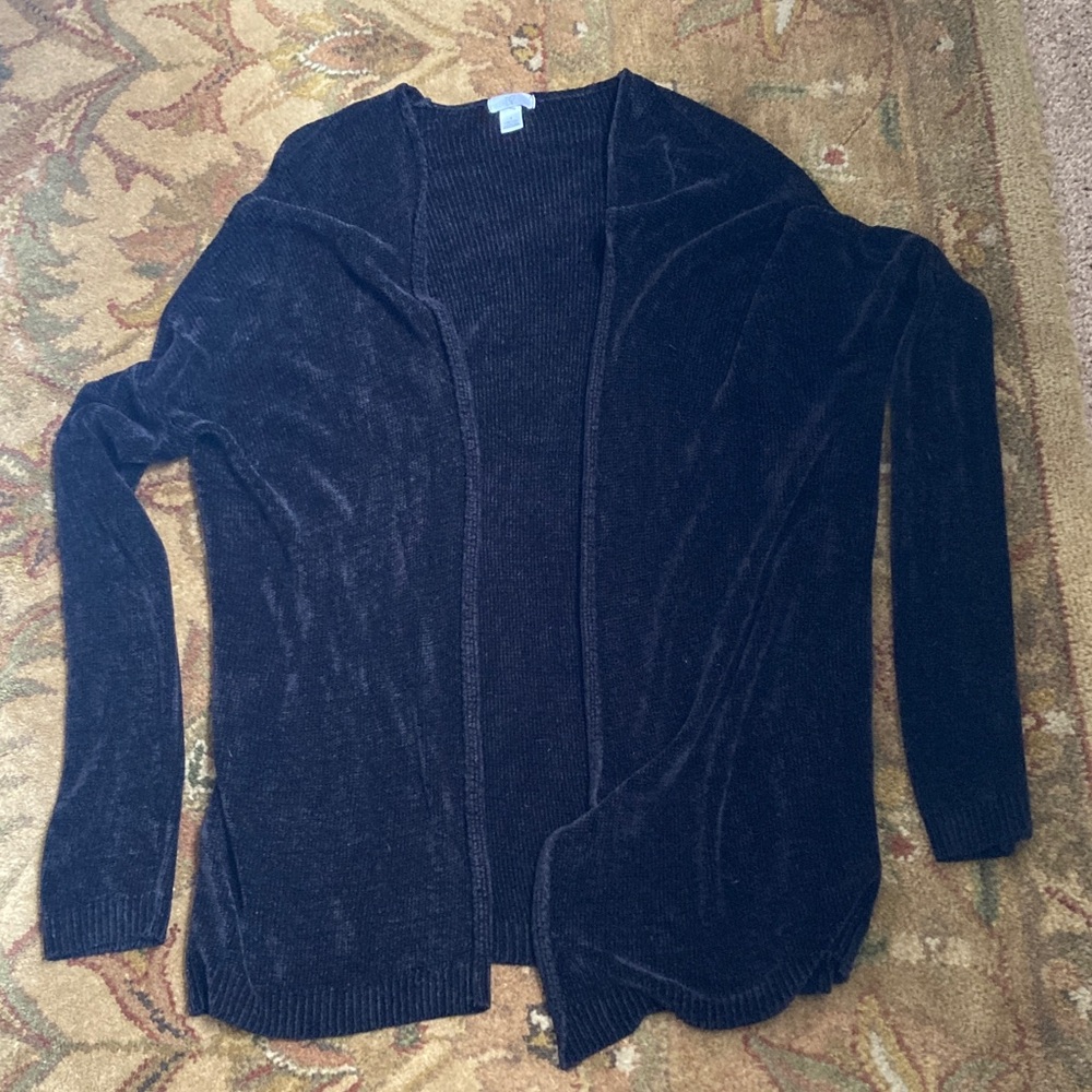 NWOT!  BP Nordstrom Black Chenille Open Front Cardigan.